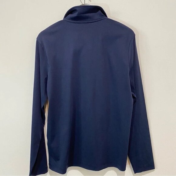Banana Republic NWT Preppy 1/4 Zip Navy Performance Long Sleeve Shirt Size S - Picture 2 of 13